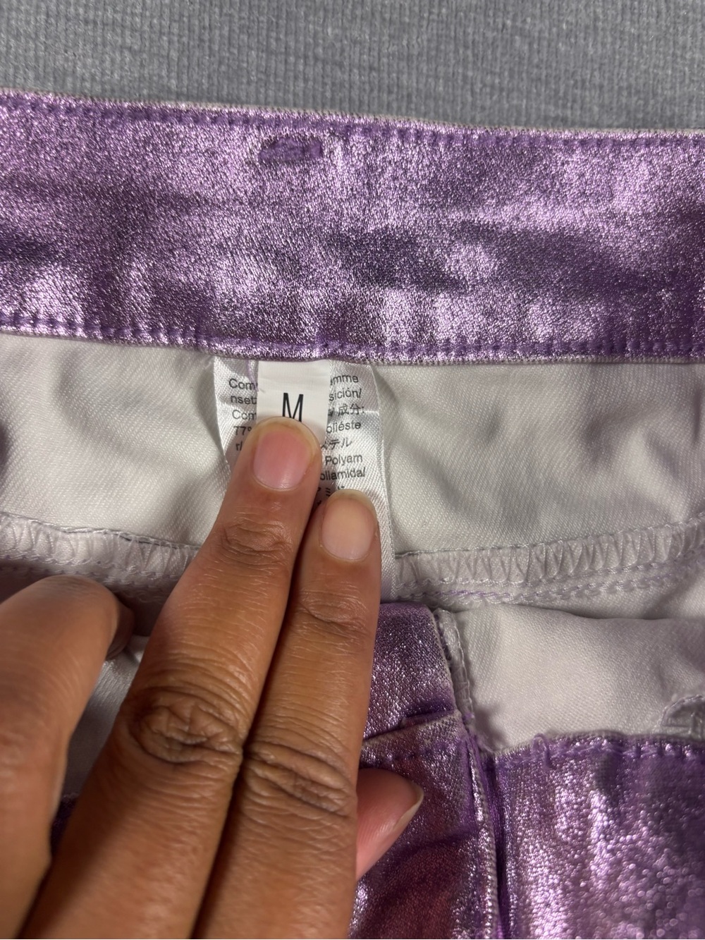 Metallic Purple Women's High-Rise Shorts‎ - Picture 3 of 5